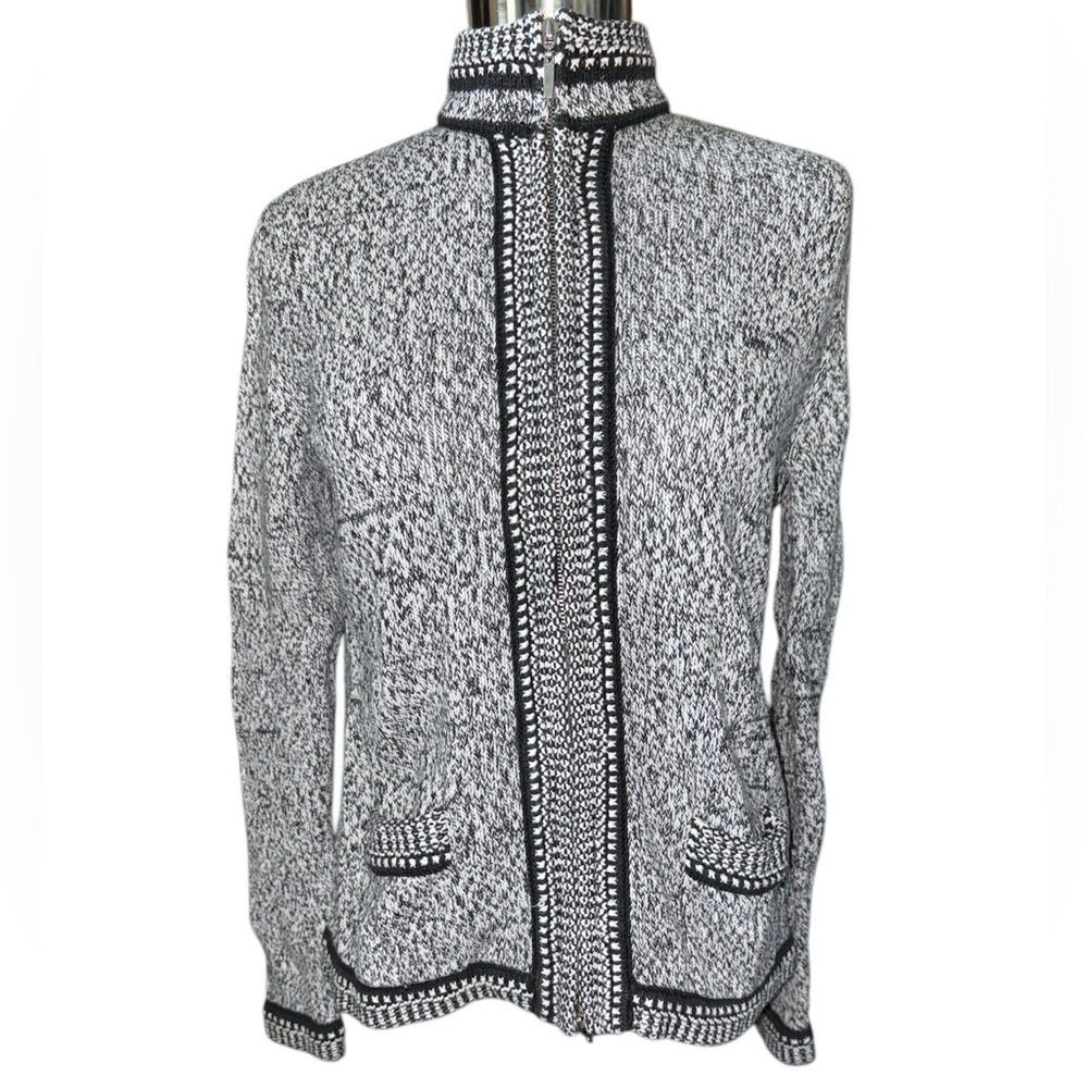 Chadwicks cardigan sweater full zip front long sleeves pockets size small